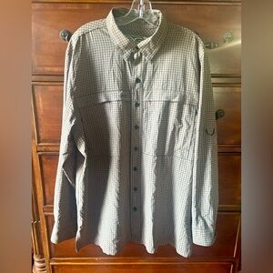 Gray Gameguard Checkered Long Sleeved Button-Up Shirt.  Never Worn.